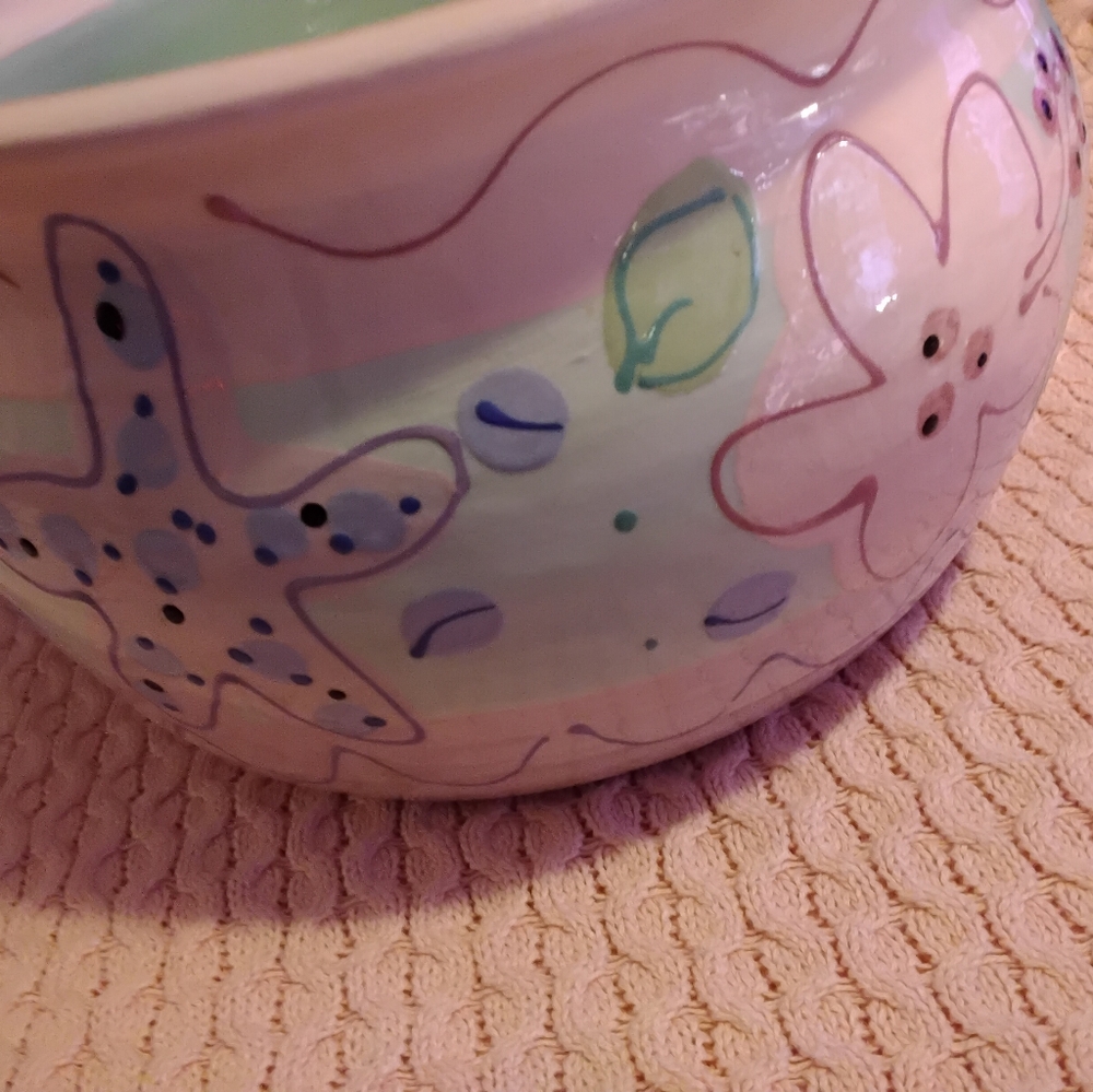 Susan Painter Pottery Ceramic Colorful Vintage 90s Cookie Canister Jar 10x9.5 - Picture 6 of 8